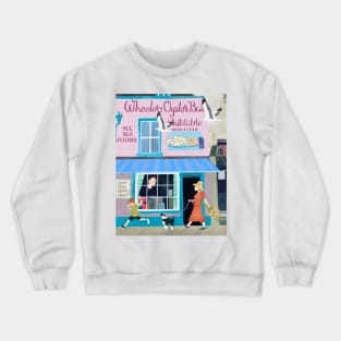 Paper cut art collage Wheeler’s Oyster Bar Whitstable with Schnauzer Crewneck Sweatshirt